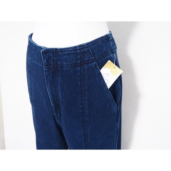 Pilcro Anthropologie Blue Dark Wash Denim Straight Leg High Rise Jeans, Size 27 - Picture 2 of 16